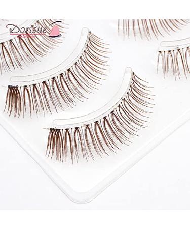 Natural 3D Brown False Eyelashes - Handmade Wispies | Light & Realistic Look | 4 Pairs Pack for Stunning Eye Makeup - Buy Online on GoSupps.com