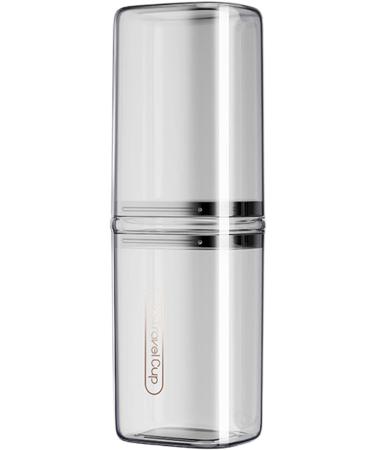 Travel Toothbrush Mug Case | Portable Toothbrush & Toothpaste Storage Box - Transparent Gray for Camping & Business Trips - Buy Online on GoSupps.com