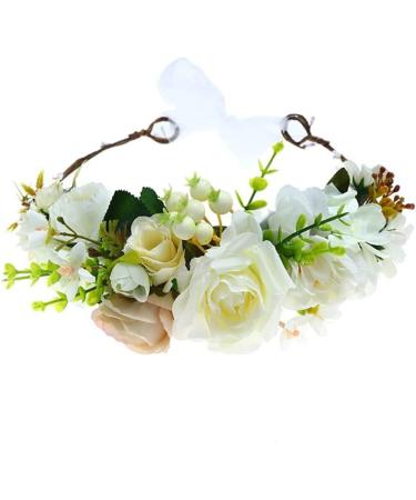 Buy Women s Floral Headband Wreath Crown - Fuchsia Ribbon for Festivals & Weddings | HH88-2 - 1 Count - Buy Online on GoSupps.com