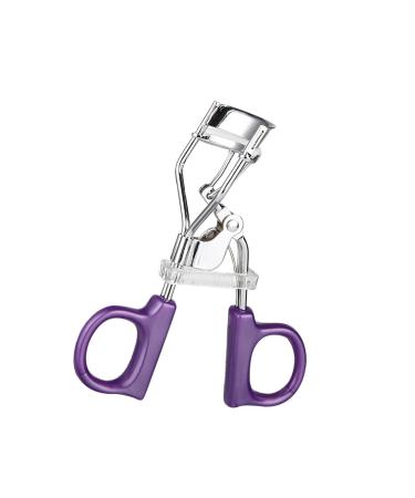 Metal Eyelash Curler Curl Up Lash Curler Long Lasting Eyelash Makeup Tool with Spring Assist Silicone Pad Lifted Eye Lash Curlers for Girls and Women Fits All Eye Shape(Purple)