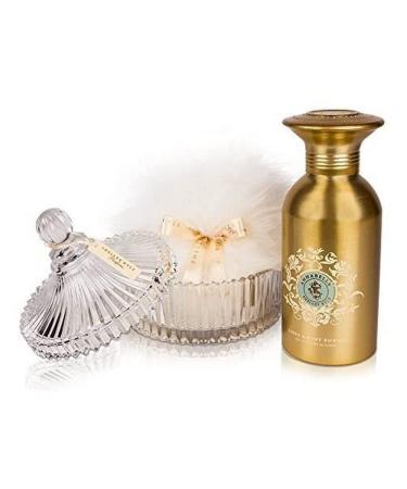 Annabelle Body and Linen Powder Gift Set with Large Puff and Crystal Dish