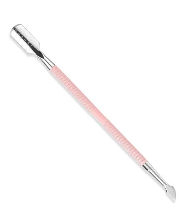 Makartt Cuticle Pusher Cuticle Remover Dual Ended Stainless Steel Nail Cleaner Tool Gel Nail Polish Remover Manicure Pedicure Tool Pink 02