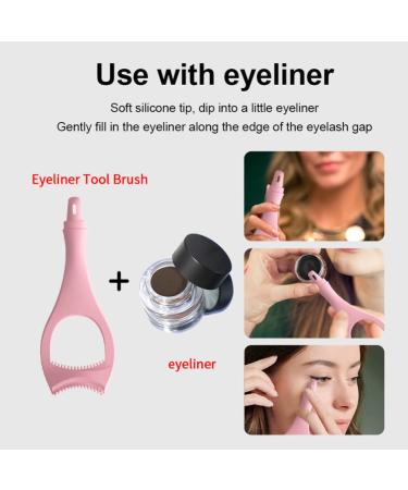 2pcs Pink Eyelash Eyeliner Guard - Silicone Comb Shield & Applicator | Mermaid Lash Stencils for Perfect Makeup | International Shipping Available - Buy Online on GoSupps.com