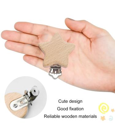 4 Wooden Animal Pacifier Clips - Pacifier Chain Accessories for Babies & Kids - Buy Online on GoSupps.com