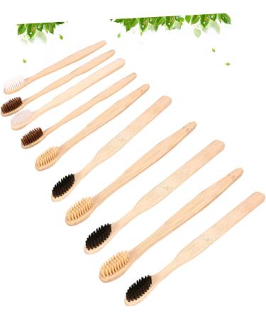 Minkissy 10-Piece Bamboo Travel Toothbrush Set - Eco-Friendly Disposable Toothbrushes for Hotel & Travel Hygiene Accessories - Buy Online on GoSupps.com
