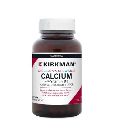 Children's Chewable Calcium with Vitamin D3 Natural Chocolate 120 Tablets Kirkman Labs