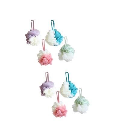 POPETPOP 2pcs Mesh Pouf Bath Ball Mesh Bath Pouf Shower Ball Small Mesh Pouf Exfoliating Shower Loofah Bath Loofahs Shower Sponge Scrubber Sponges Large Bath Ball H301 Take a Bath Headband Assorted Colorx2pcs 1 Count (Pack of 1)