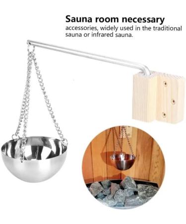 Sauna Aroma Bowl Stainless Steel Spa Essential Oil Bowl with Wood Plate Essential Oil Bowl Sauna Room Accessories - Buy Online on GoSupps.com