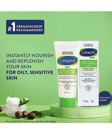 Daily Advance Ultra Hydrating Lotion for Dry Sensitive Skin - 30g Moisturizer with Shea Butter Non-Greasy & Fragrance-Free | Paraben & Sulphate Free - Shop Now - Buy Online on GoSupps.com