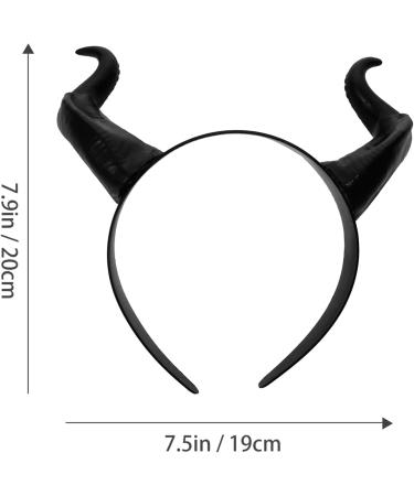 minkissy Black Horns Headband Hair Hoop Black Devil Horns Headband Cosplay Horn Hair Band Christmas Hair Hoop Ox Horn Hair Accessories for Halloween Party - Buy Online on GoSupps.com