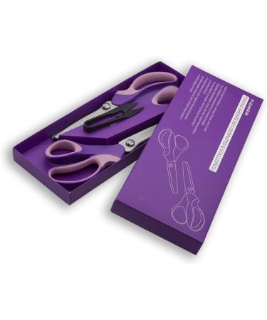Pinking Shears Set (Pack of 2) by Potamish - Zig-zag Scissors for Fabric, Leather & Paper - Serrated & Scalloped Edges - Sewing Scissors PM-002-C Purple - Buy Online on GoSupps.com