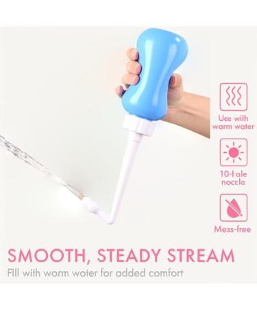 Portable Peri Bottle for Postpartum Care | Travel Bidet for New Moms - Perineal Cleansing Bottle in Medium Blue - Buy Online on GoSupps.com
