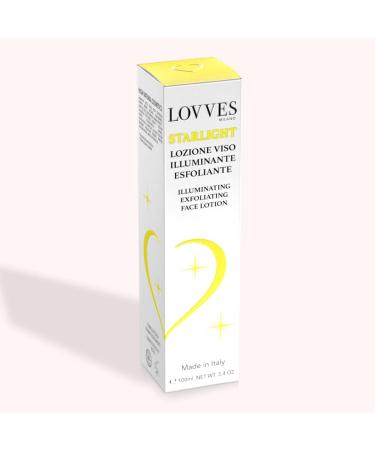 LOVVES Starlight Brightening exfoliating facial lotion High Quality Natural Cosmetics combats impurities refines the skin texture making it smooth and homogeneous 100ml - Buy Online on GoSupps.com