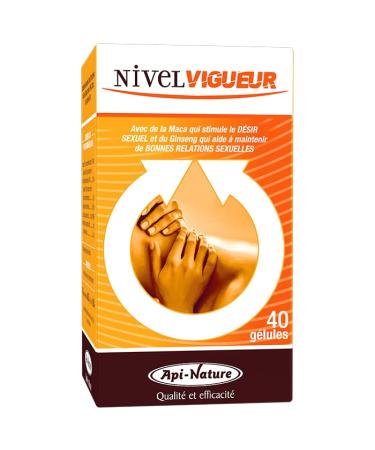 Levelvigeur 40 Capsules | For Men and Women | Maca Ginseng Arginine Zinc and Saffron for Good Mood as a Couple | Safe Formula for Male and Female Well-Being | Api-Nature