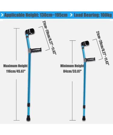ATHUAHLR LRVTREC Forearm Crutches Adjustable Folding Cane Height Adjustable Forearm Crutches Lightweight Aluminum Elbow Support with Shock Absorbing Spring Lightweight Arm Crutch - Buy Online on GoSupps.com
