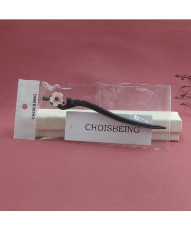 Chinese Retro Handmade Wooden Hair Stick with Flower Decor - Women's/Girl's Hair Accessory - Buy Online on GoSupps.com