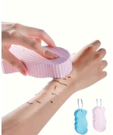 MULPG 2PCS Exfoliating Bath Sponge for Shower Cleanses Skin of Dirt and Excess Oil  Dead Skin Remover for Body Shower Sponge for Women Kids Pregnant Adults