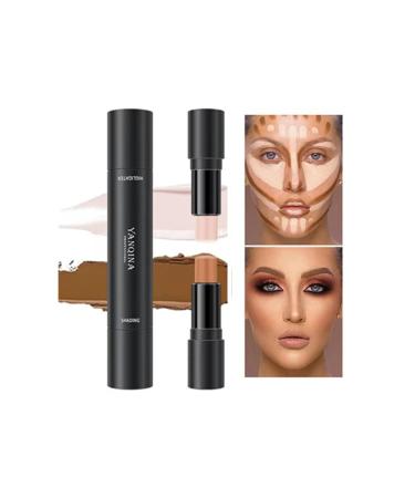 2 in 1 dual-ended highlighter & shadow stick face brightening foundation stick glow stick  Bronze  0.04 Ounce (Pack of 1)