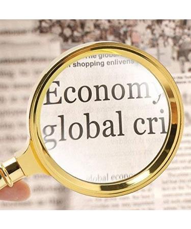 Handheld Magnifying Glass 10 Times Full Metal Gold Bronze Old Man Reading HD Optical Glass Magnifying Glass Length 18.5cm Made in China - Buy Online on GoSupps.com