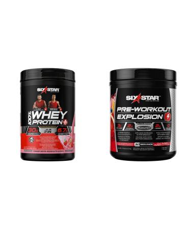 Six Star Whey Protein Plus + Pre Workout Explosion Bundle
