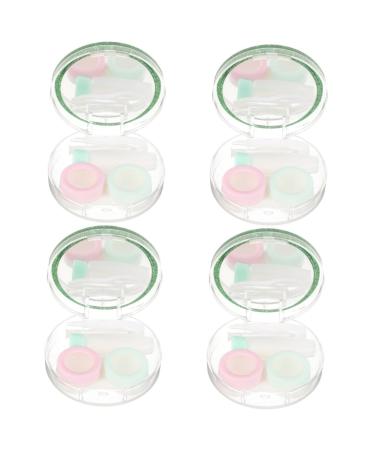 Healeeved 4 sentences Contact lens container mirror film Practical lensor holder contact lens organizer eye lens organizer container for cosmetic lentils plastic bag packaging travel