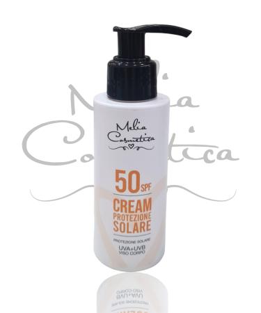 Solar Protection 50 SPF Cream Viso Corpo – ANTI UVB: immediate protection against use - ANTI UVA: protection against long-lasting skin - Moisturizing - Melia Cosmetica -100 ml.