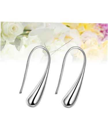 CALLARON 2pcs Gifts for An Anniversary Ladies Earrings Gifts for Her Wife Metallic Earrings Silver Earrings Gift for Wife Girl's Earrings Portable Earrings Simple Accessories Ear Hook Miss Medium Silver - Buy Online on GoSupps.com