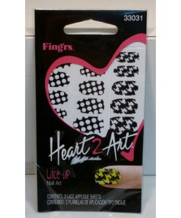 Heart 2 Art Nail Art (Lace Up Appliques) by Fing'rs