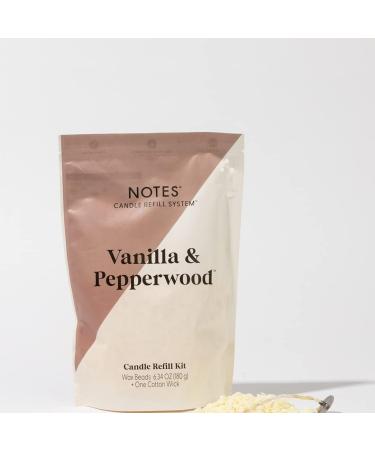 Sustainable Candle Refill | Non-Toxic Vanilla & Pepperwood Fragrance | Natural Beeswax, Rice Bran, Soy Wax, Cotton Wick - (1) - Buy Online on GoSupps.com