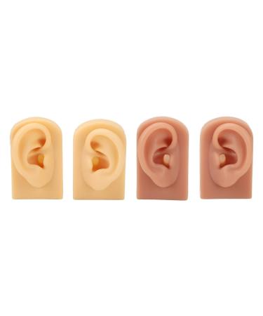 3D-silicone ear model flexible display silicone ear modeling reusable simulated 2 pairs of piercing for green hand for beauty salon