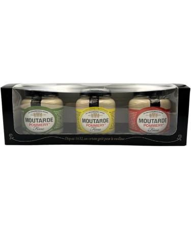 Trio of Pommery Fine Mustard: Dijon Firemen and Herbs 100g Gift Box - Buy Online on GoSupps.com