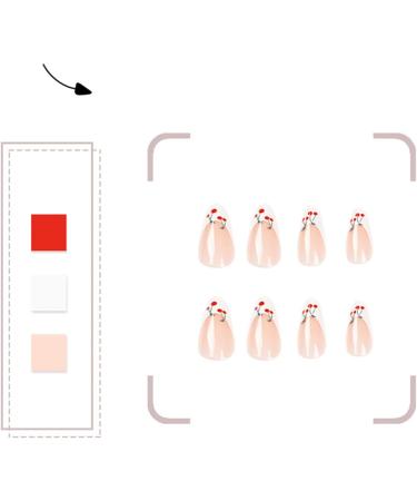 Sweet & Cool Cherry Edge Press on Nails - 24 Pcs Full Cover Artificial False Nails for Women Girls - Buy Online on GoSupps.com