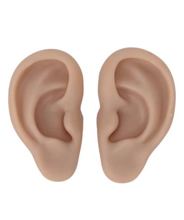 Silicone ear model ear model for earrings 1 pair of soft flexible simulation ear model ear acupuncture exercise model for jewelry display acupuncture axle window doll teaching instructions (brown) FA
