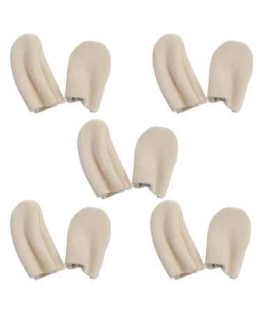 ARTIBETTER 5 Pairs Needle Felting Gloves Leather Finger Protector Thimble Guard Embroidery Needlework Accessory for Felting Sewing (Random Color)