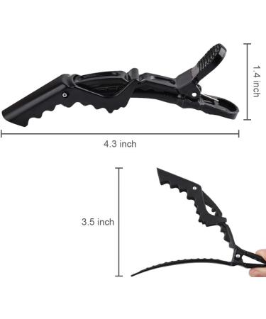 Hair Styling Clips Sectioning Alligator hair clips Duckbill Clips Non-Slip Hairdresser dedicated Partition Hairgrips For Thick Hair Large Hairpin Black - Buy Online on GoSupps.com