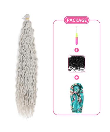 26-Inch Deep Twist Crochet Hair - Ombre Kinky Curl Braided Extensions - Silver/Gray 3 Pack - Buy Online on GoSupps.com