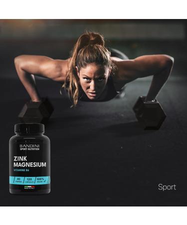 Bandini Zinc Magnesium ULTRA 120 Capsules Extra High Dose Zinc + Magnesium + Vitamin B6 Energy Recovery Muscle Mass Reduces Fatigue and Fatigue For Men and Women Postworkout - Buy Online on GoSupps.com