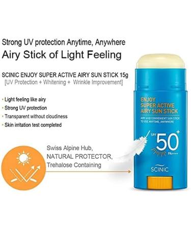 SCINIC Super Active Airy Sun Stick SPF 50+ PA++++ 15g - Sun Protection - Buy Online on GoSupps.com