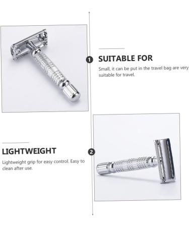 Beaupretty Manual Butterfly Open Safety Razor - Double-Edged Facial & Beard Razor for Men - Premium Metal Shaving Tool - Buy Online on GoSupps.com