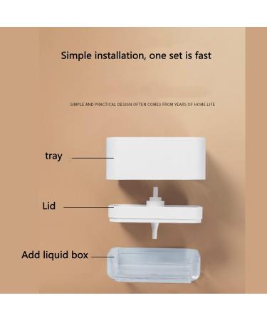 Kitchen Dishwashing Brush Detergent Push-Type Liquid Box Cleaning Brush Automatic Soap Box Simple Installation Double-Sided Sponge Wipe 13.7 * 9.7 * 9Cm Gray (White) - Buy Online on GoSupps.com