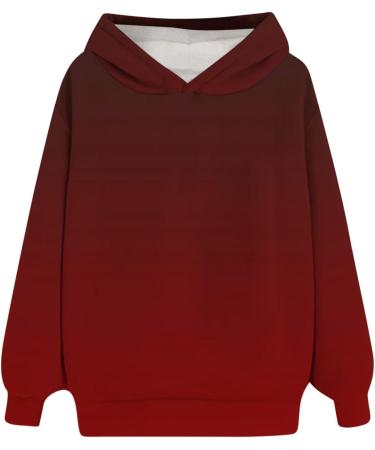 oelaio Women and Winter Long Sleeved Printed Hooded Sweater Jacket Red Medium - Buy Online on GoSupps.com