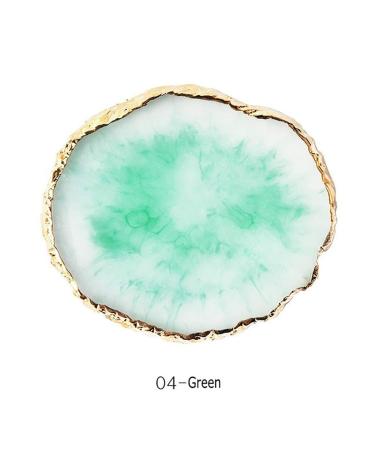 Aisoway 1Pc Resin Nail Art Palette Color Mixing Pigmalet Flat for Nail Art Multifunctional Makeup Palette Eyeshadow Cosmetic Mixing Tool Chic Photography Props Green