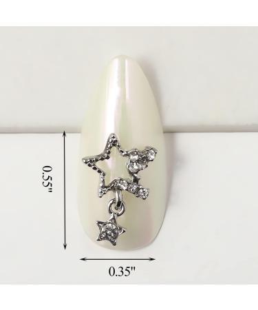 20PCS Silver Star Nail Charms | 3D Alloy Nail Gems for Women DIY Nails Decoration - Buy Online on GoSupps.com