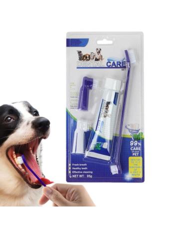 Toothbrush and Toothpaste Cat Fingerbrush Toothpaste Set Pet Store Hospital Shelter Teeth Care Kit for Fresh Breath for Puppies