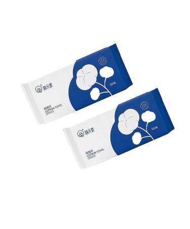 Wangpee 2packs disposable facial cloth disposable cloth slab made of non-woven fabric 100 pieces of multi-purpose-one-way facial cloth make-up and clean thicker face cloth made of soft cotton