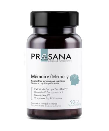 PRAESANA - Memory - Supports Cognitive Performance - Dietary Supplement - 3 Tablets/day - 30 Day Program - Made in France