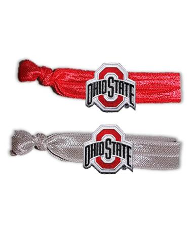 NCAA Ohio State Buckeyes Girls Cc521 Stretch Pony Pair, Red/Gray, One Size