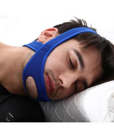 Adjustable Anti-Snoring Chin Strap - Breathable Snore Reducing Solution for Men and Women - Blue - Buy Online on GoSupps.com