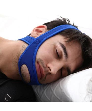 Anti Snoring Chin Strap - Most Effective Solution for Better Sleep - Blue - Buy Online on GoSupps.com