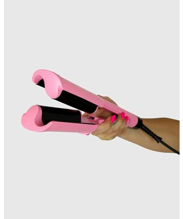 Beauty Babe Waves X 2 Barrel Curling Iron Hair Waver 1.25 inch - Adjustable Temperature Hair Curler for Beach Waves - Pink - Buy Online on GoSupps.com